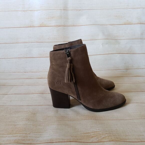 Born Ervine Suede Leather Tassel Ankle Boot Booties Women's Size 9M - Picture 5 of 16